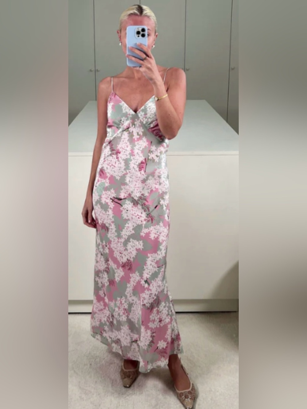 BERNADETTE Antwerp Floral Silk Maxi Dress – Size 34